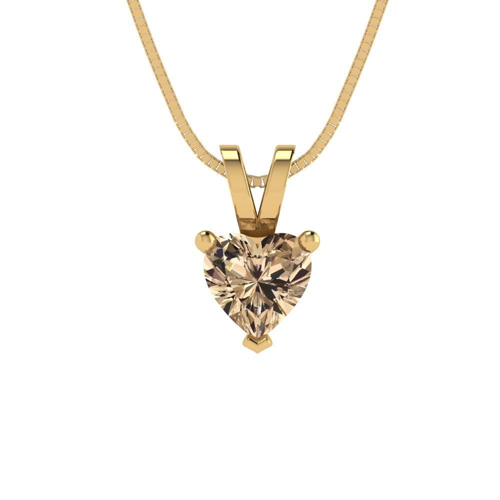 0.5ct Heart Moissanite Pendant Necklace in 18K Gold - Perfect for Gifts & Special Occasions