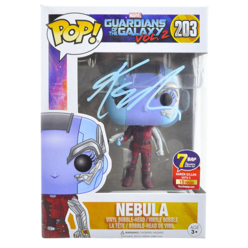 Karen Gillan Autographed Nebula Pop! Vinyl Figure - Guardians of the Galaxy Vol. 2 Exclusive Collectible (203/15) - Perfect for Marvel Fans, Comic Con Displays & Pop Culture Collections