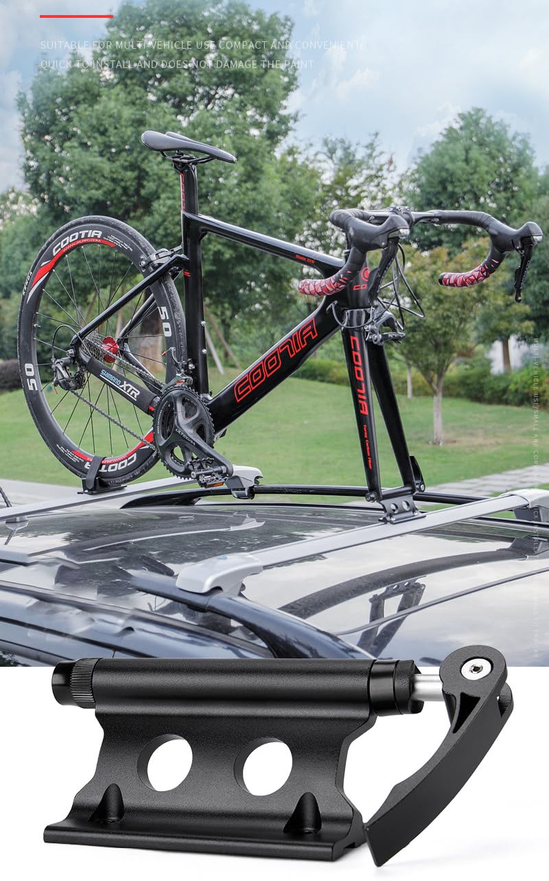 1pc Universal Quick Release Bike Fork Mount Rack - Black Roof & Trunk Carrier for Vehicles, Trucks, Pickups, Trailers & Vans | Secure Bike Transport for Road Trips & Outdoor Adventures