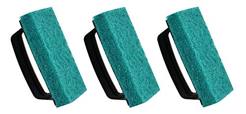 3Pcs Screen Printing Brush Scrub Pads - Black Handle for Degreasing & Reclaiming in Silk Screen Cleaning