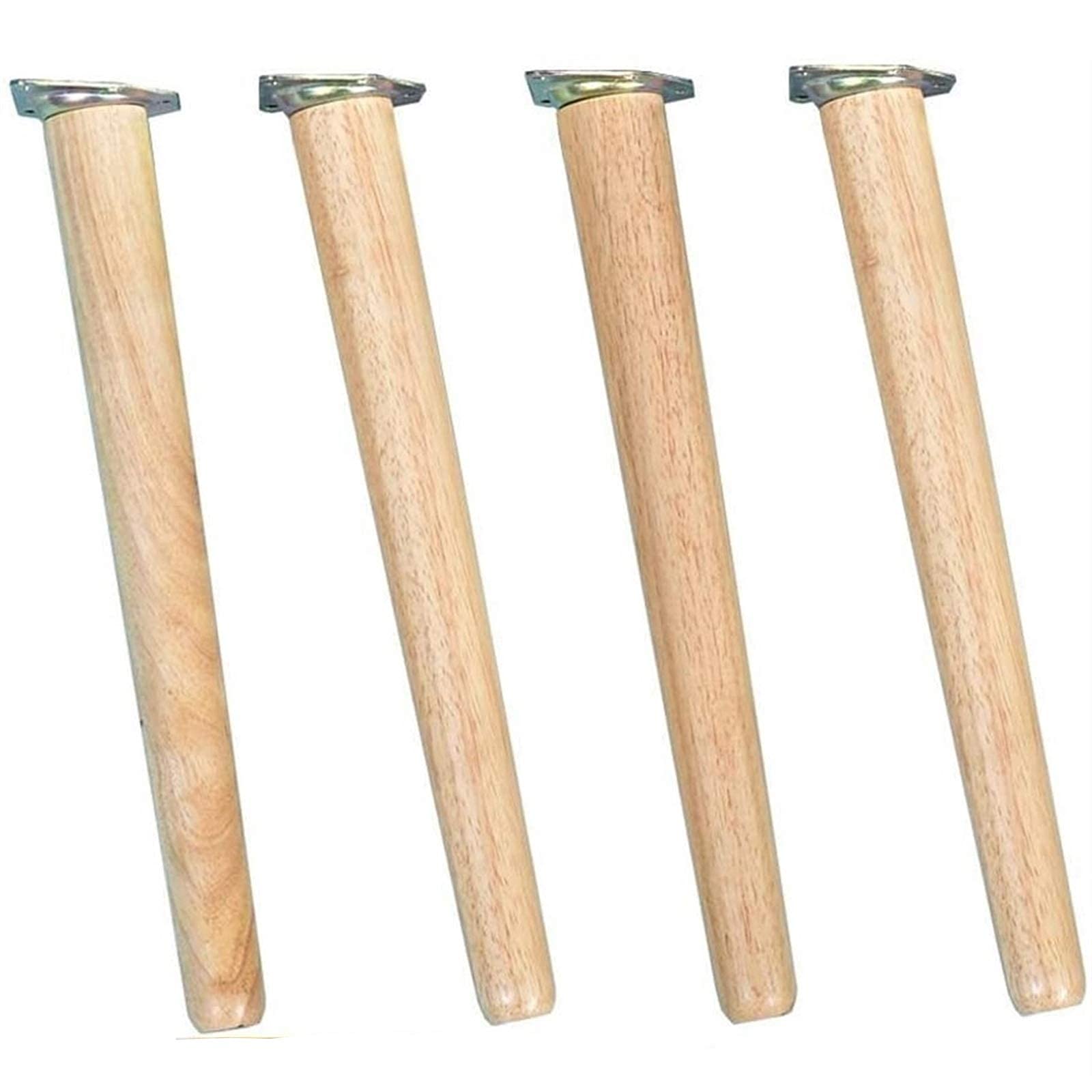 Solid Wood Beech Table Legs - 4pcs Tilt Conical Furniture Legs for Cupboard, Coffee Table & Sofa Replacement | Durable & Stylish with Mounting Accessories | Perfect for Home Office & Living Room Decor