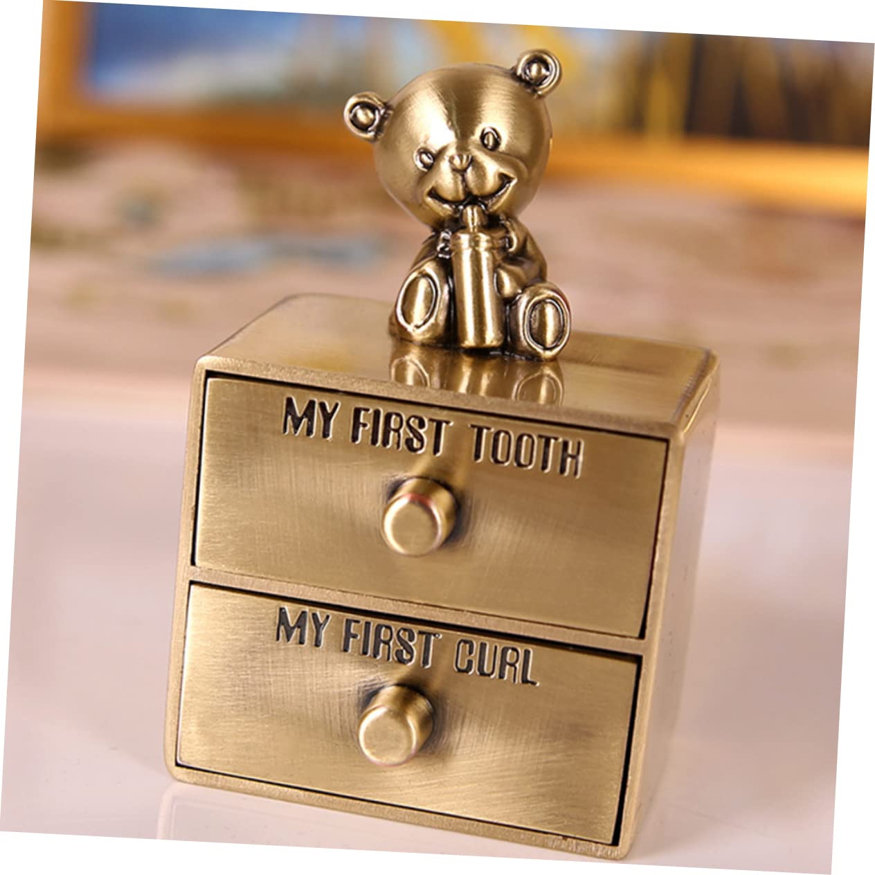 SHOWERORO Metal Tooth Box - Teeth Storage Case for Keepsakes & Baby Teeth