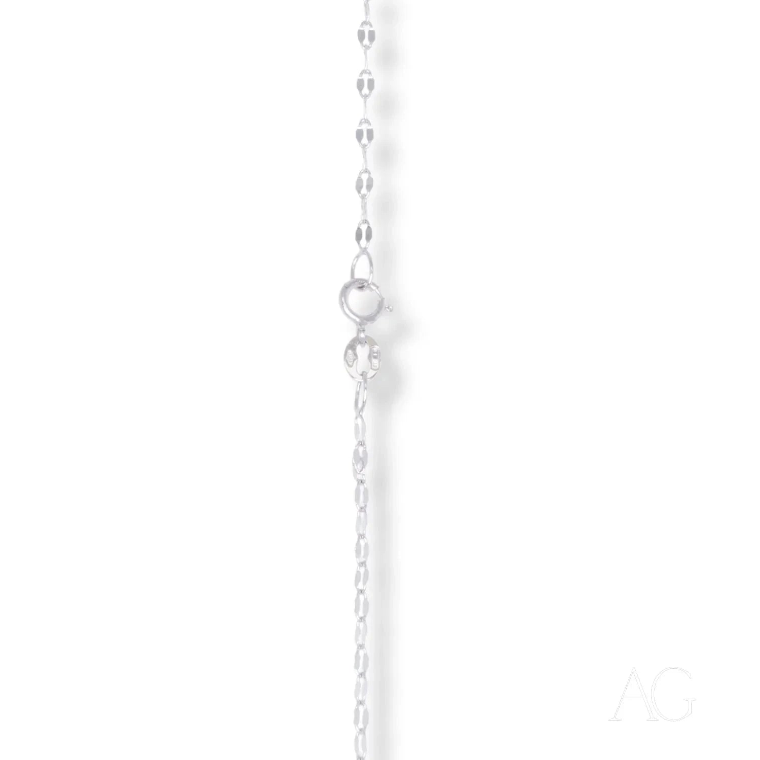18K White Gold Chain Necklace - Elegant 17.5 Inch Luxury Jewelry for Women - Perfect for Weddings, Anniversaries & Special Occasions