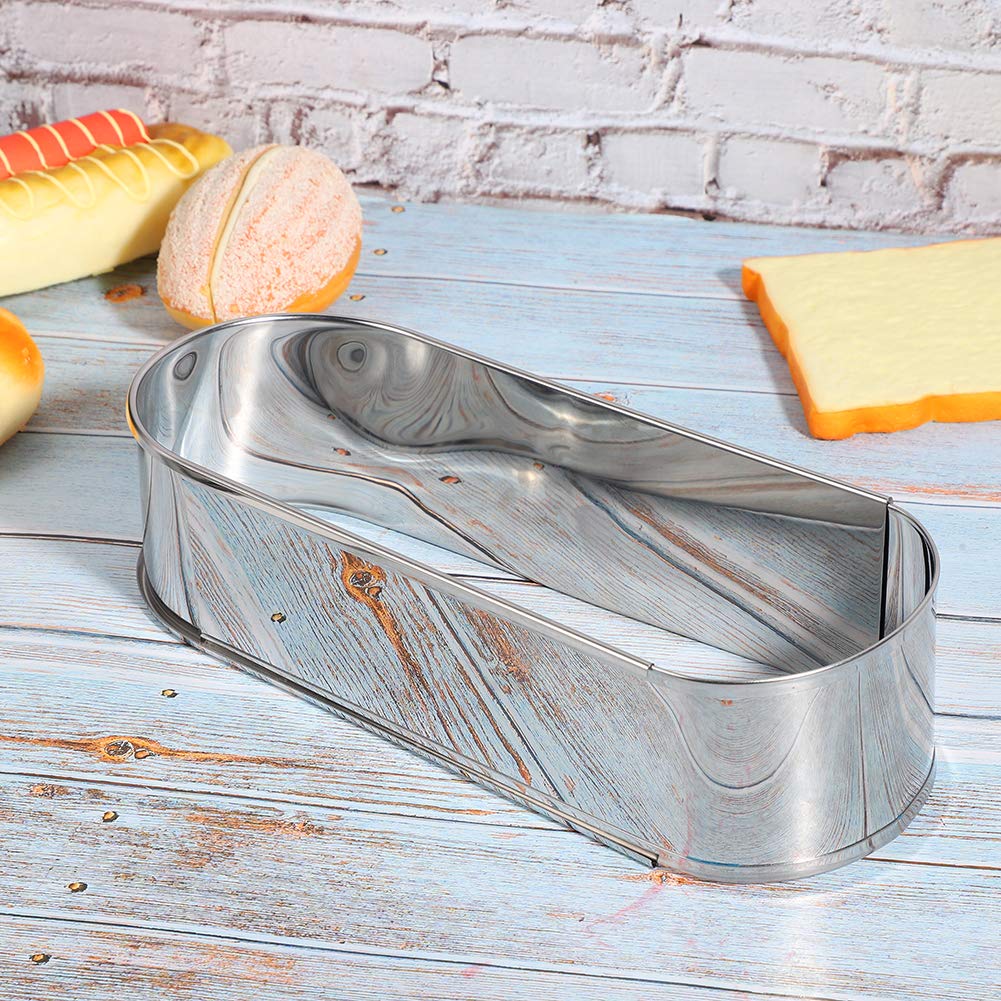 Premium Stainless Steel Long Oval Cake Mold - Retractable Mousse Cake Pan for Baking Pastry, Dessert & DIY Cakes | Professional Kitchen Baking Supplies for Home Bakers & Pastry Chefs | Perfect for Birthday Cakes, Wedding Desserts & Party Treats