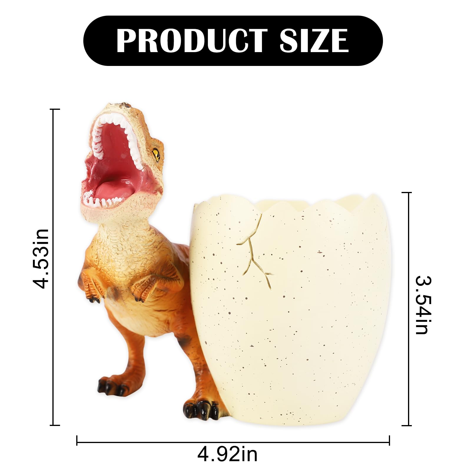 Dinosaur Pen Holder - Tyrannosaurus Rex Pencil Organizer for Desk, Cute Dinosaur-Themed Office Supplies & School Accessories | Perfect Gift for Boys, Girls, Men & Women | Home Office & Study Desk Decor (Orange)