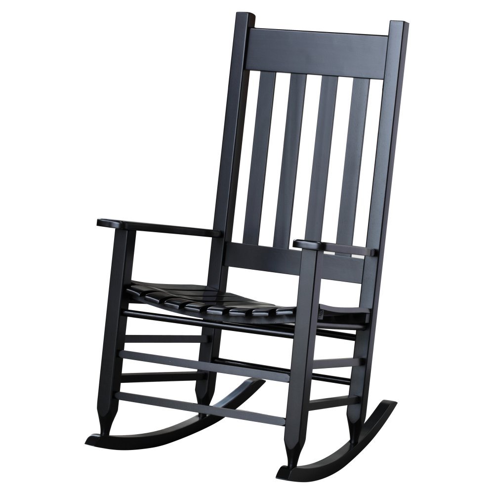 Hinkle Chair Company Black Painted Plantation Rocking Chair - Classic Wooden Rocker for Porch, Nursery & Living Room - Comfortable Outdoor & Indoor Rocking Chair for Relaxation & Decor