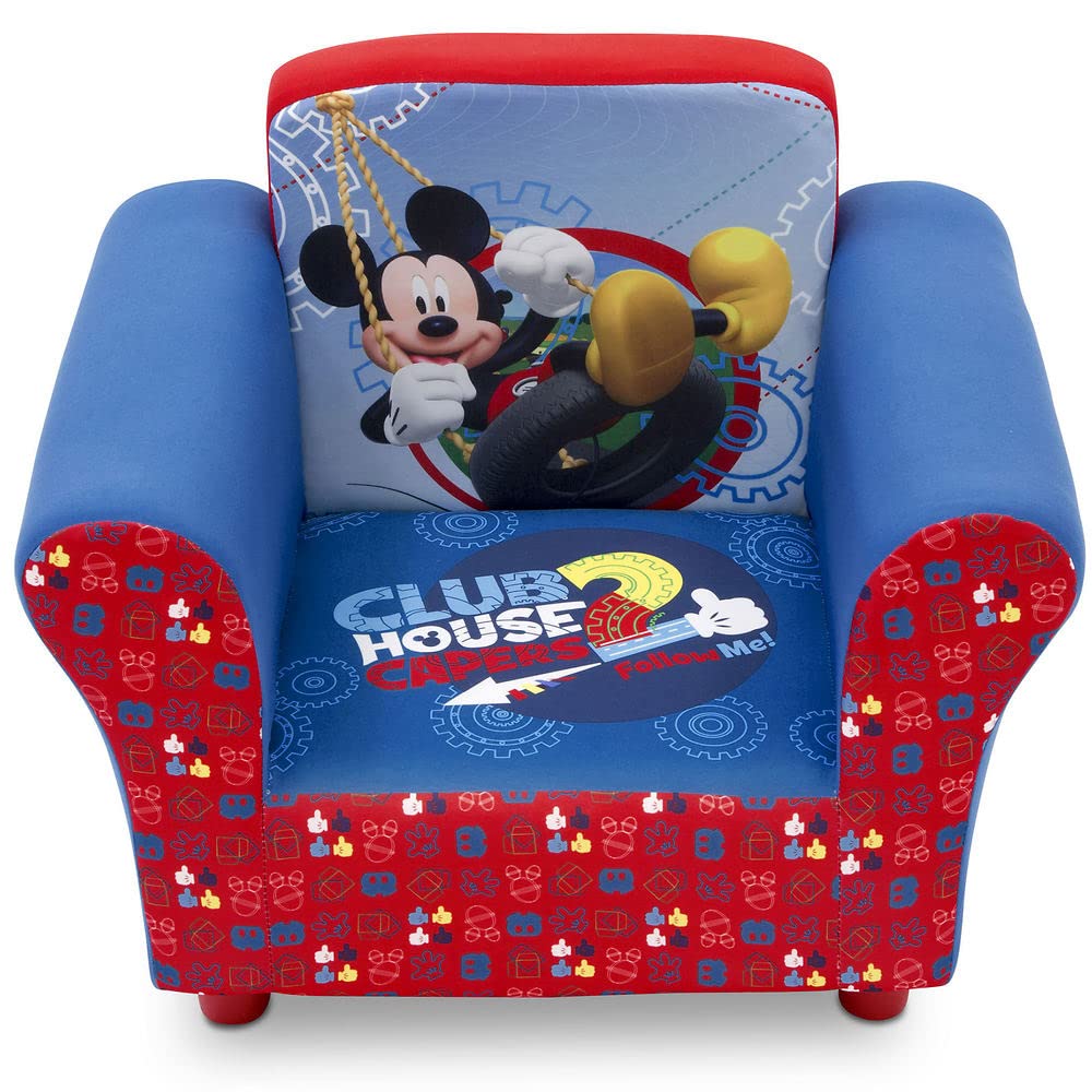 Delta Children Upholstered Chair with Disney Mickey Mouse Design - Kids Armchair for Bedroom, Playroom & Nursery - Soft Fabric Seat for Toddlers & Children (Ages 3+)