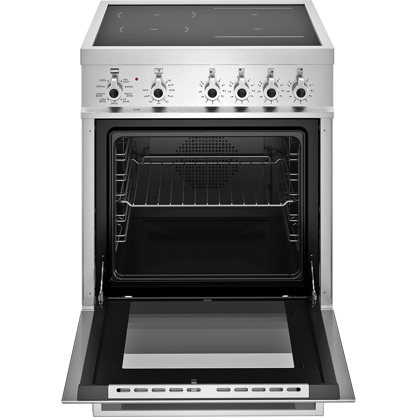 Bertazzoni PRO244IFEMXB 24-Inch Freestanding Induction Range with Convection Oven - Professional Stainless Steel Cooktop for Modern Kitchens | Perfect for Home Chefs & Entertaining