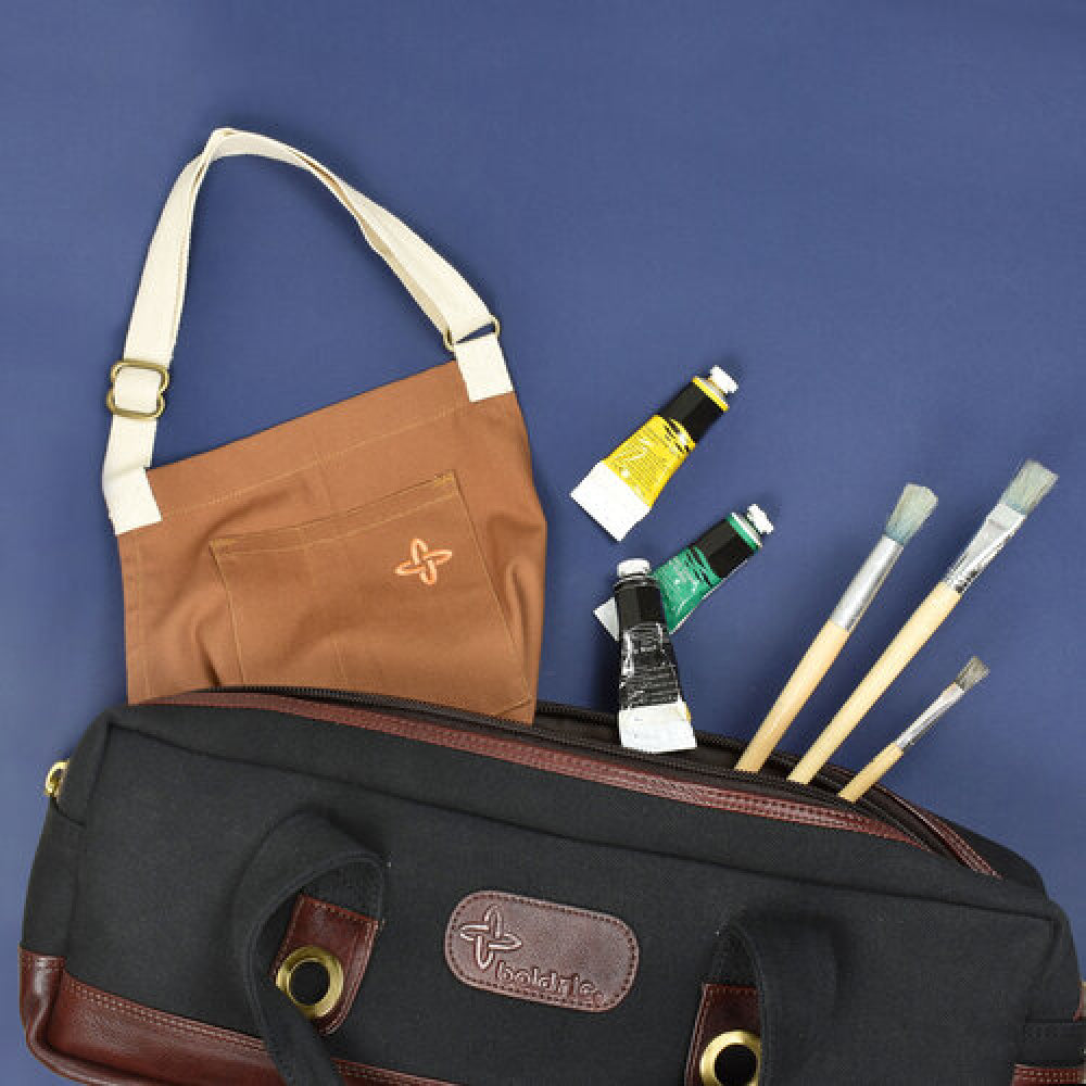 Boldric BOCP129 Heavy Duty All-Purpose Brown Canvas Tool Bag - Durable Storage for Tools, DIY Projects, Construction & Home Repair