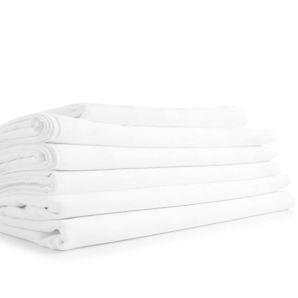 4-Piece White Microfiber Bed Sheets Set - Full Size 1800 Thread Count Soft Cotton Satin Feel with Dobby Stripe Modern Pattern | Hypoallergenic, Wrinkle & Fade Resistant Luxury Sheets for Bedroom, Guest Room & Dorm