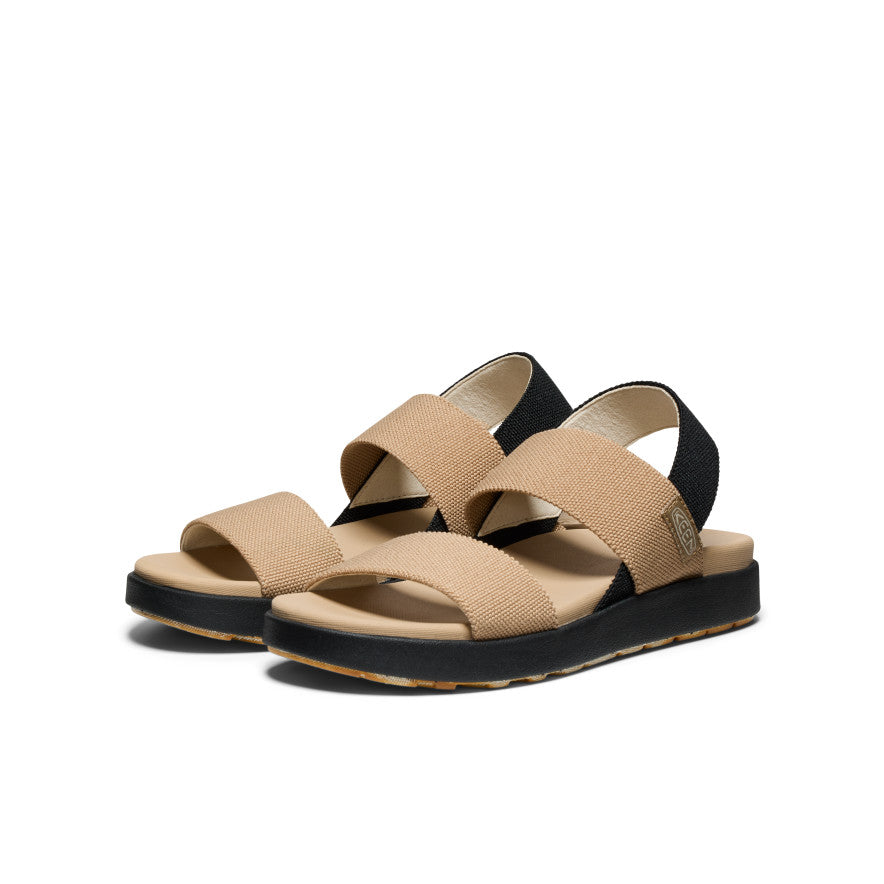 Women's Elle Backstrap Sandal - Comfortable Strappy Summer Sandals in Cornstalk/Black | Casual Wear, Beach Vacation & Everyday Outings