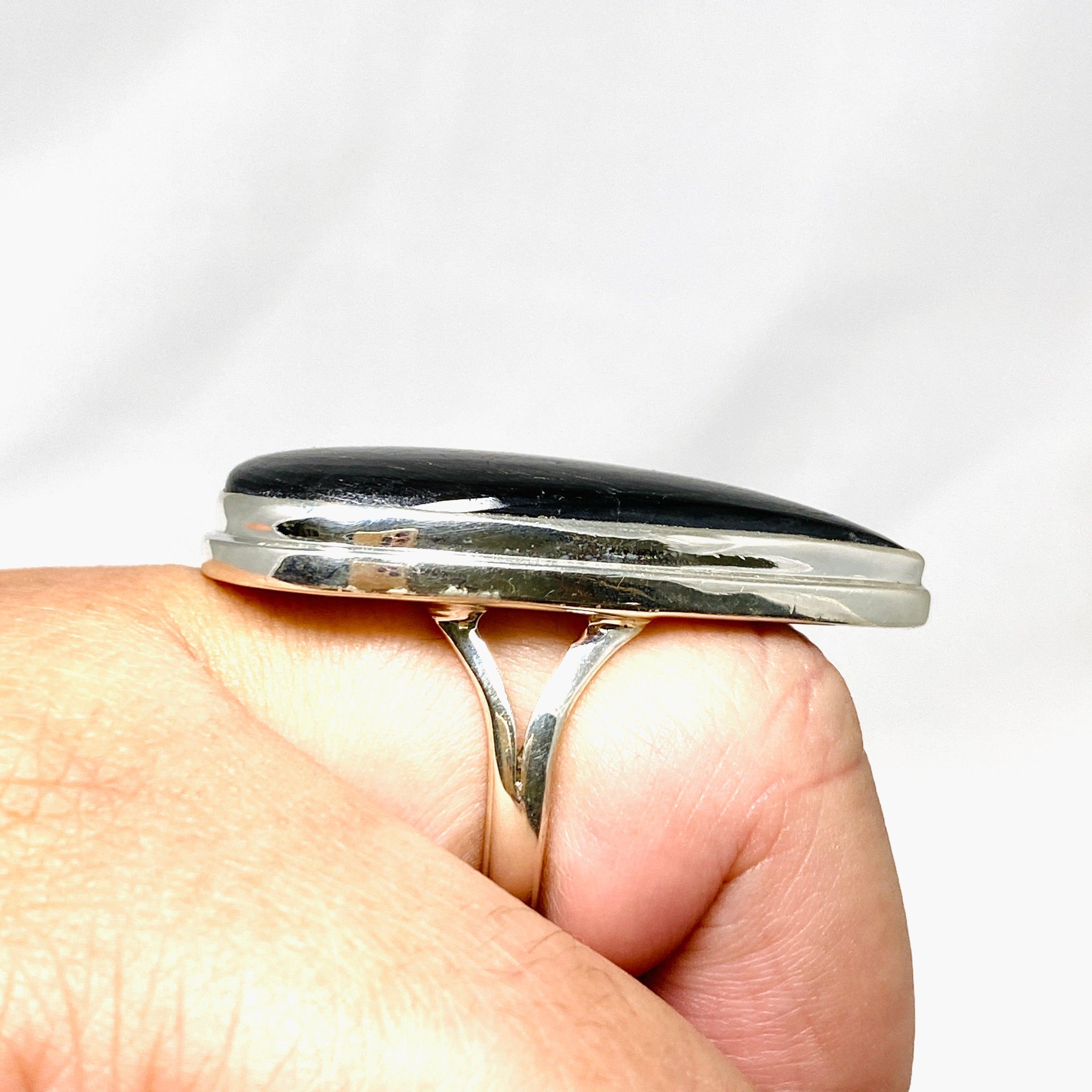 Hypersthene Teardrop Split Band Ring - Size 11 - KRGJ3149 | Elegant Crystal Jewelry for Women, Perfect for Weddings, Parties & Everyday Wear