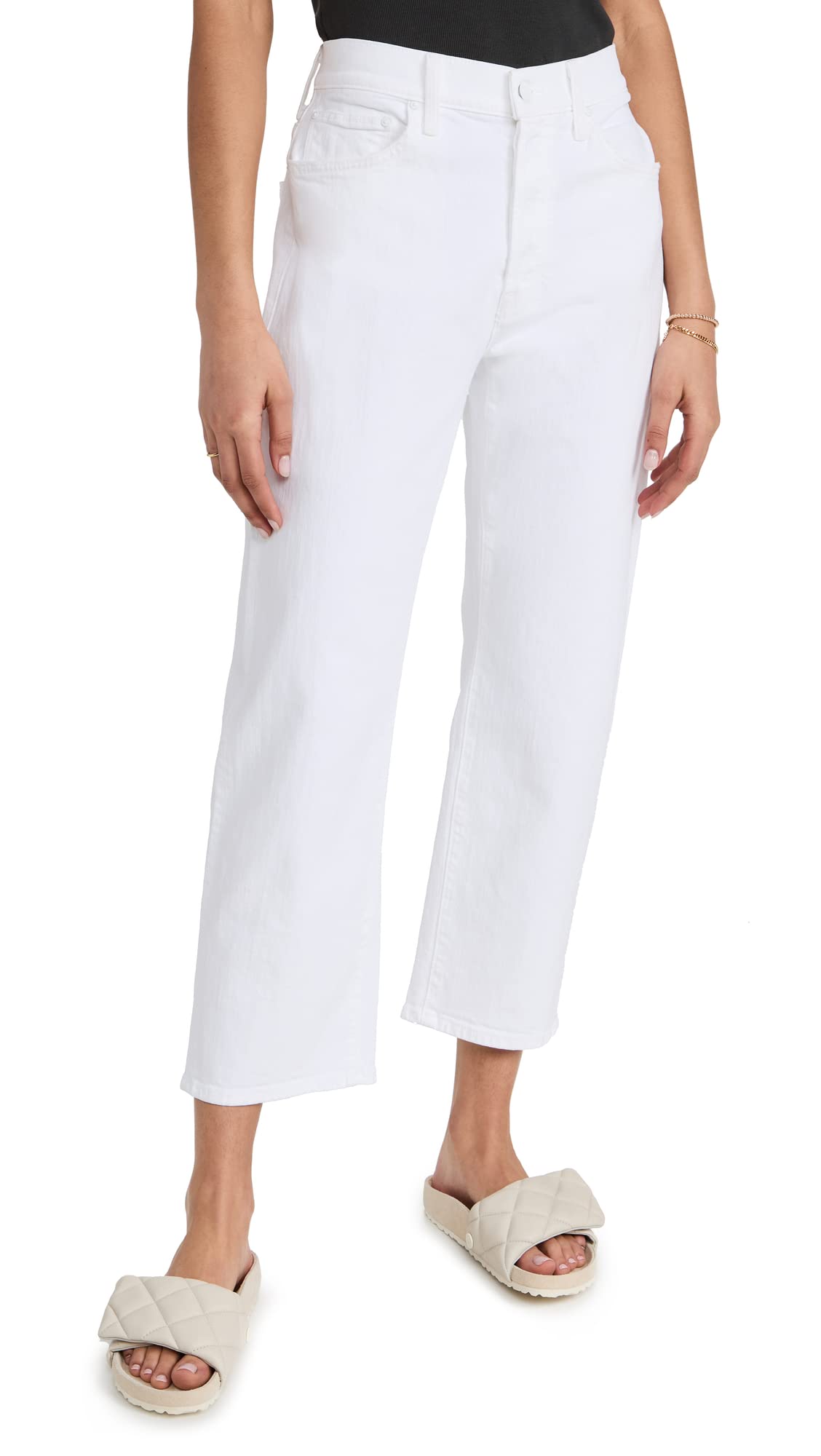 MOTHER Women's The Ditcher High Waist Crop Jeans - Distressed Denim Skinny Jeans for Women | Perfect for Casual Outfits, Date Nights & Weekend Wear
