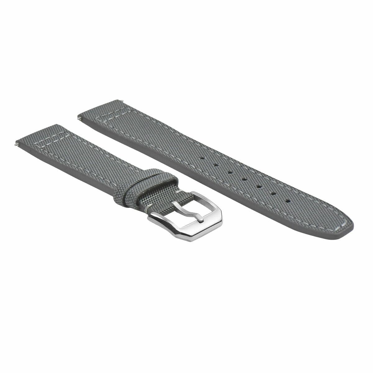 20mm Canvas Leather Watch Band Strap for IWC Pilot & Top Gun Watches - Durable Replacement Strap for Portuguese Gray Models | Perfect for Casual Wear, Business Attire & Outdoor Adventures