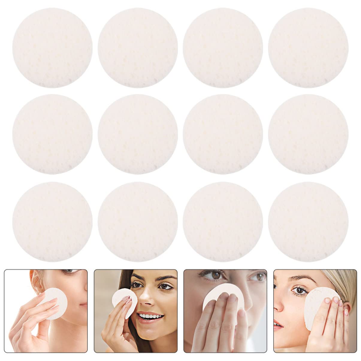 FRCOLOR 40pcs Round Makeup Sponges - Soft Cosmetic Puff for Foundation, Powder & Blending | Gentle Makeup Remover & Beauty Application Tools | Perfect for Daily Makeup, Travel & Professional Use