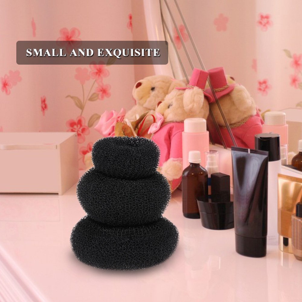 LAURAG Hair Bands 3-Piece Set - Women's Magic Hair Donut Bun Maker, Styling Tool & Hair Ring Accessories (S/M/L) - Perfect for Updos, Ponytails & Special Occasions