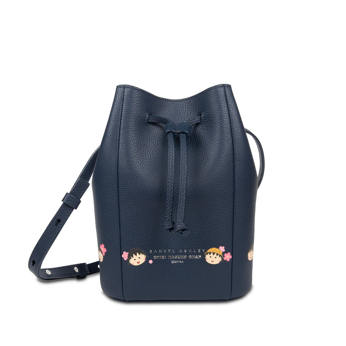Samuel Ashley x Chibi Maruko Chan Genuine Leather Bucket Bag for Women | Cute Anime Crossbody Purse | Perfect for Daily Use, Travel & Cosplay