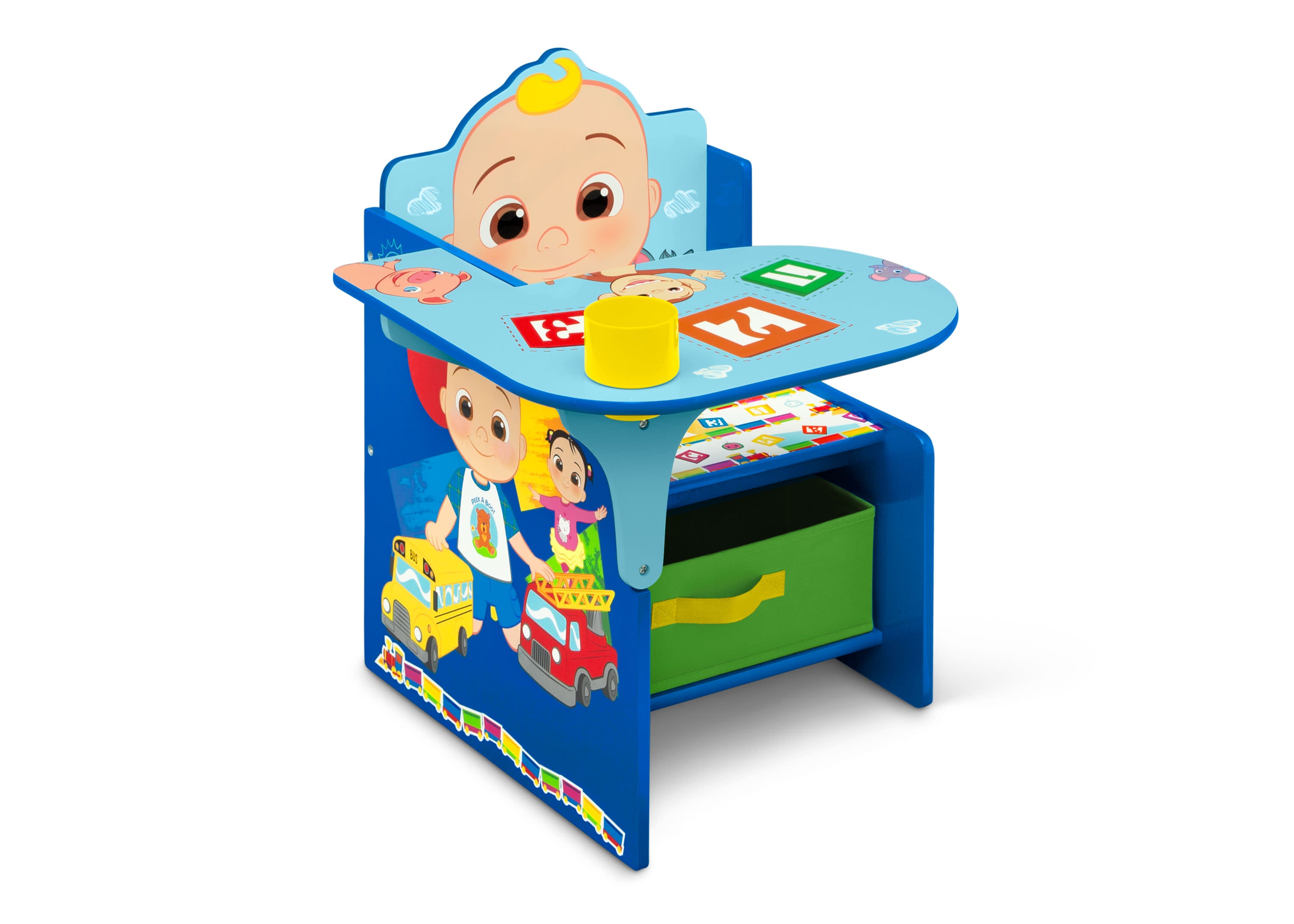 CoComelon Kids Chair and Desk Set with Storage Bin - Fun and Functional Study & Play Space for Toddlers and Preschoolers