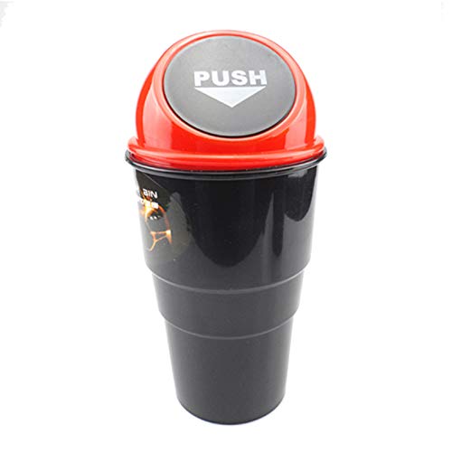Portable Mini Car Trash Can with Spring Cover - Creative Storage Holder for Small Spaces | Perfect for Vehicles, Offices & Home Use