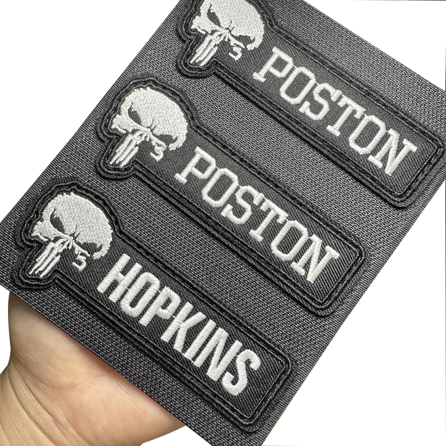 Custom Embroidered Name Patches & Skull Patches - 2pcs Hook and Loop Military Morale Patches for Tactical Gear, Caps, Backpacks, Vests | Personalized Military Style for Outdoor, Cosplay & Uniform Use