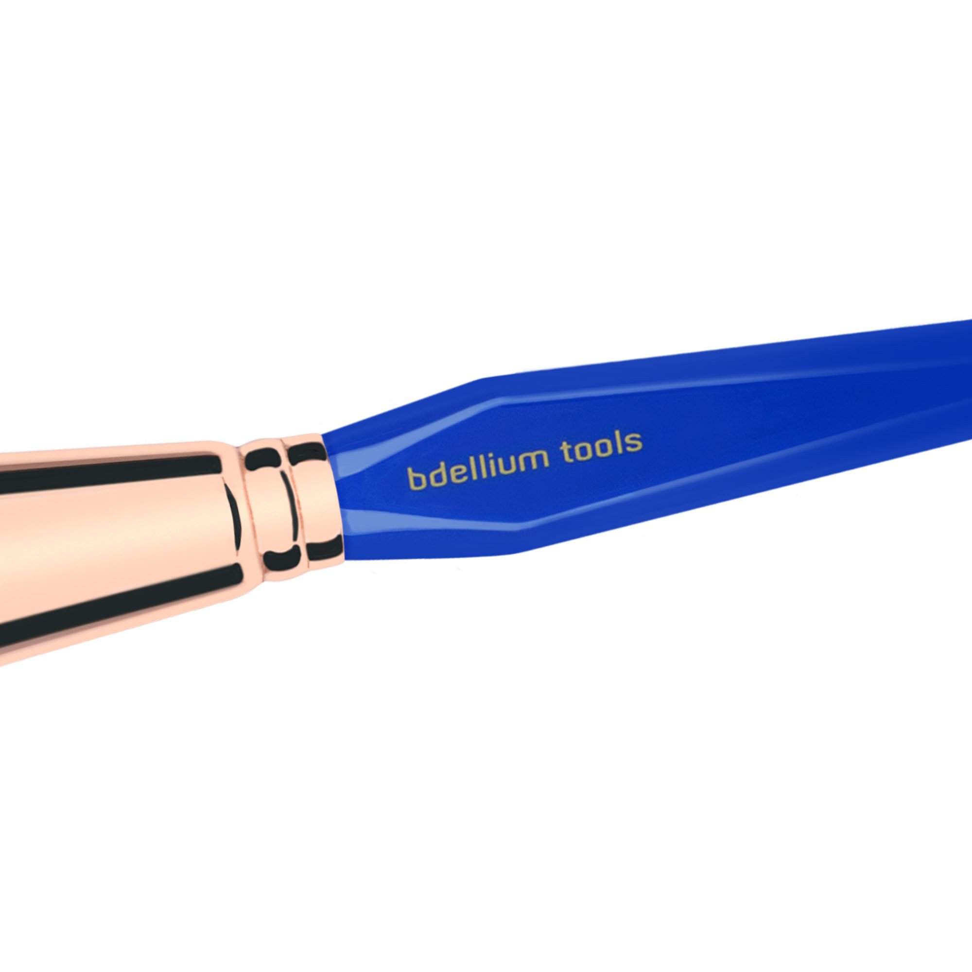 Bdellium Tools Professional Vegan Makeup Brush - Golden Triangle 959 Powder Blending Brush with Soft Synthetic Fibers - Blue (1pc) | Perfect for Foundation, Contouring & Blush Application