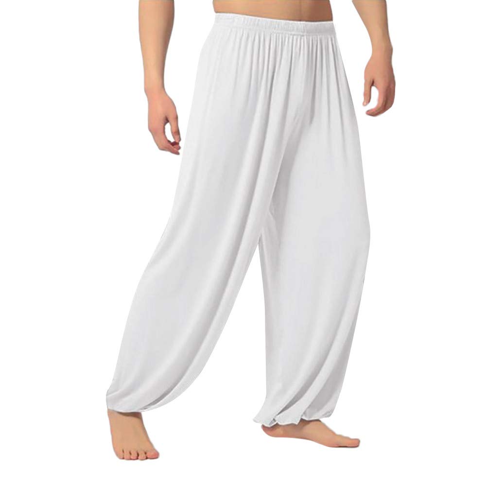 Men's Super Soft Modal Spandex Harem Yoga Pants - Breathable Loose Lounge Pants for Yoga, Pilates & Casual Wear - Plus Size Joggers for Home, Gym & Travel Comfort