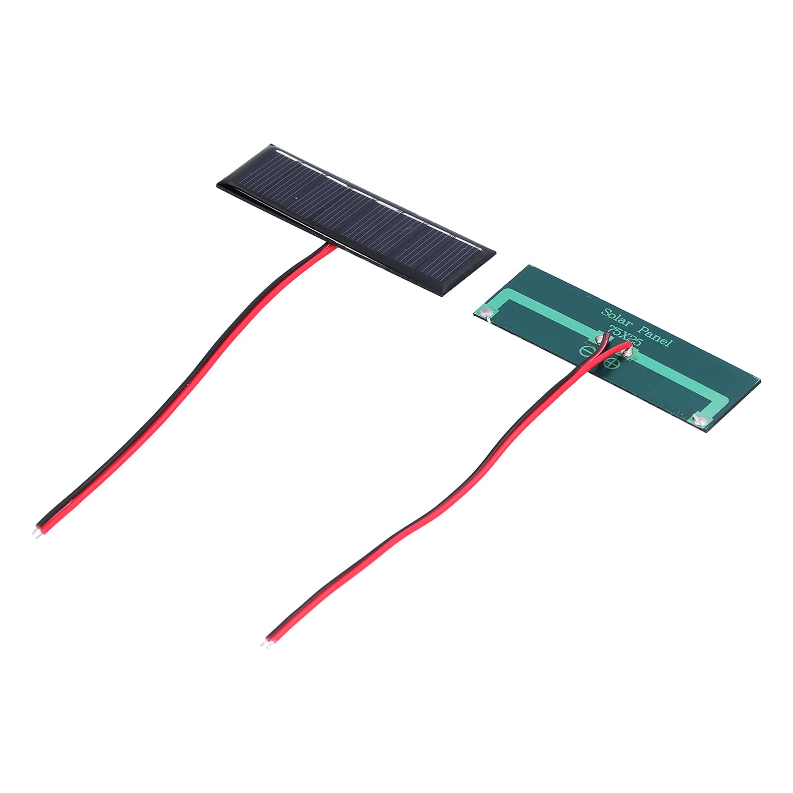 2PCS 4V Portable Flexible Solar Panels - 75x25mm Polysilicon Solar Cells with Electronic Wires for DIY Science Projects, Outdoor Camping & Emergency Power Supply