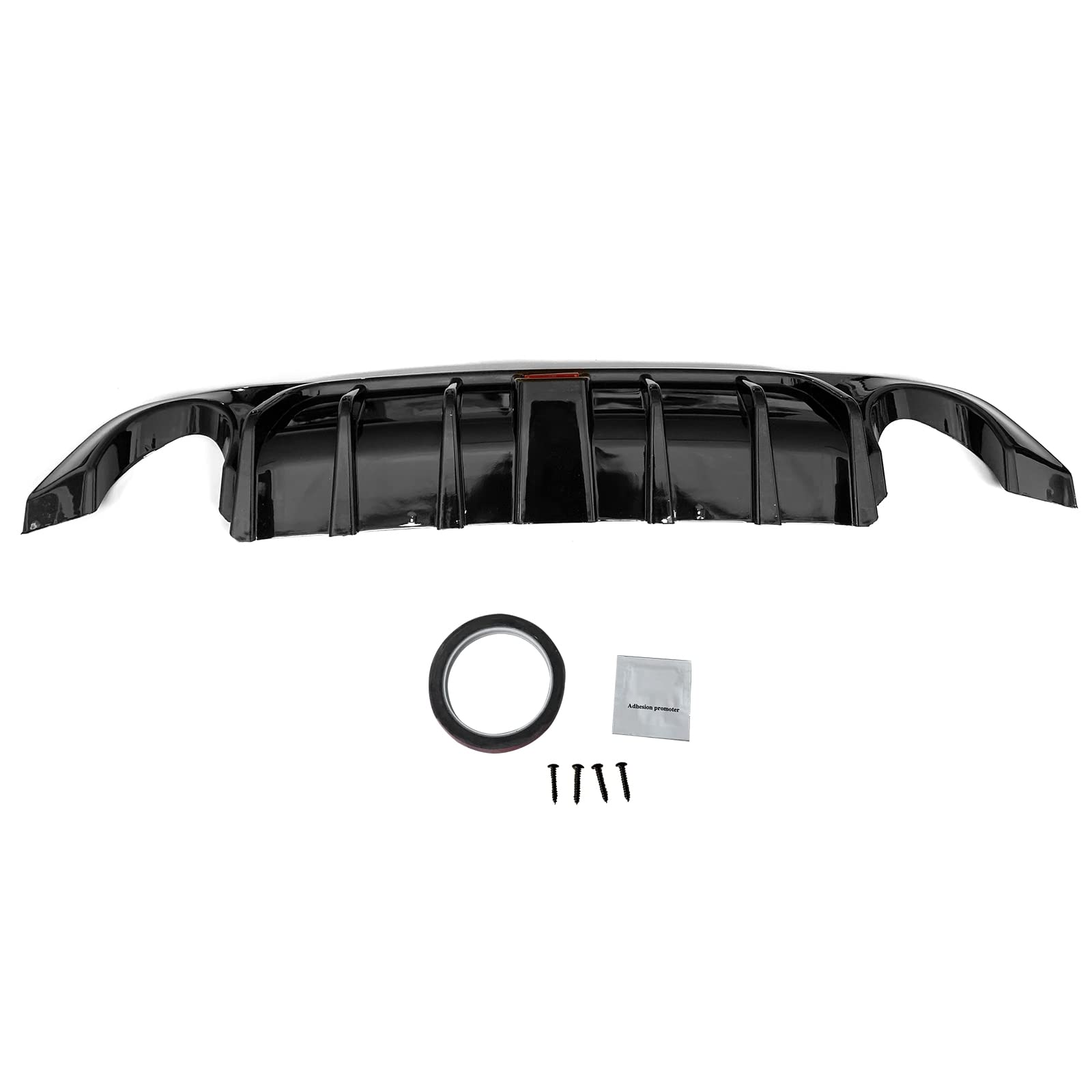 **FREEMOTOR802 Gloss Black Rear Diffuser with LED Brake Light for 2018-2024 Infiniti Q50 | PP Bumper Lip Spoiler & Valance Panel | Exterior Styling Trim Kit – Upgrade Your Ride for Sporty Looks & Nighttime Safety**    *(Perfect for car enthusiasts seeking aggressive styling, improved aerodynamics, and enhanced rear visibility during night driving.)*