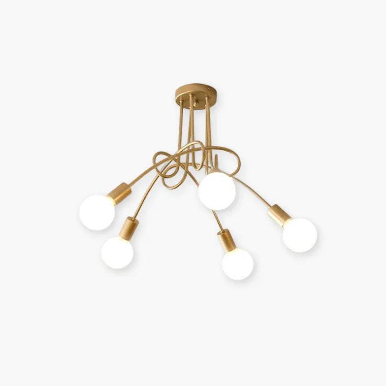 Elegant White Multi-Bulb Entwined Ceiling Light Fixture - Perfect for Living Room, Bedroom, and Dining Room Lighting Decor