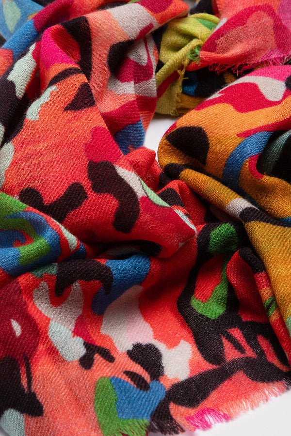 Vibrant Multicolor Abstract Wool Scarf - Soft Winter Fashion Accessory for Women & Men - Perfect for Cold Weather, Office Wear & Holiday Outfits