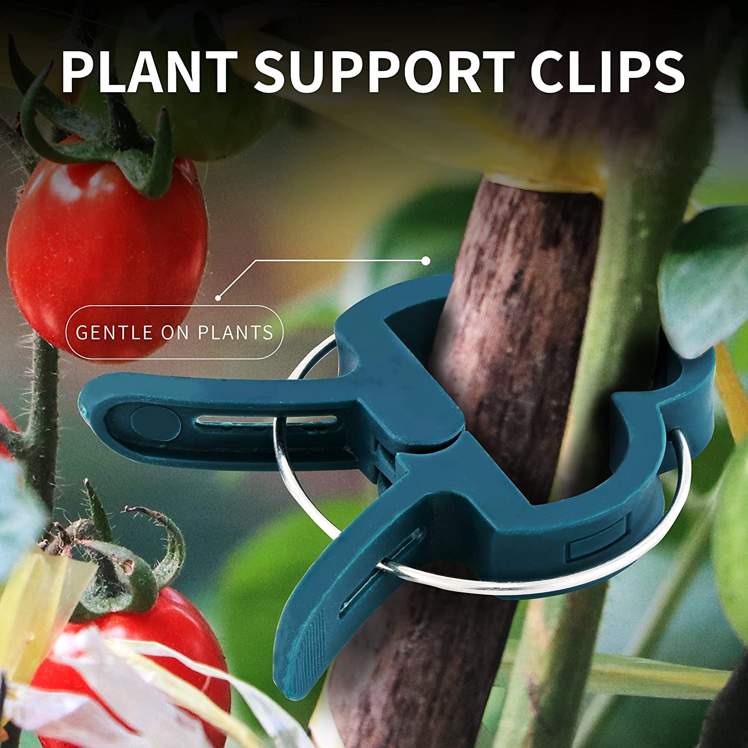RamPro 80-Piece Green Gardening Clips – Gentle Plant & Flower Support Clips for Stems, Stalks & Vines | Garden Tool for Straightening & Training Plants | Perfect for Indoor Pots, Outdoor Gardens & Greenhouses