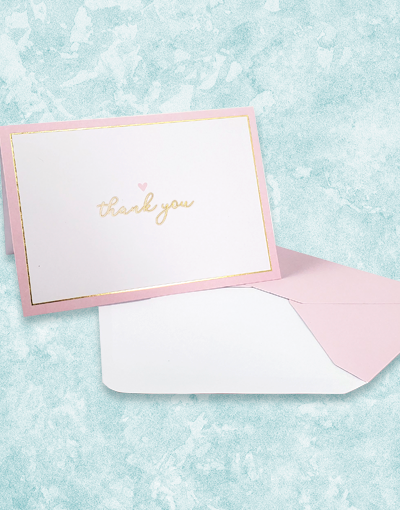 Elegant Blushing Heart Thank You Cards - Set of 20 Blank Inside Greeting Cards for Weddings, Birthdays & Appreciation - Perfect for Handwritten Notes & Gifts