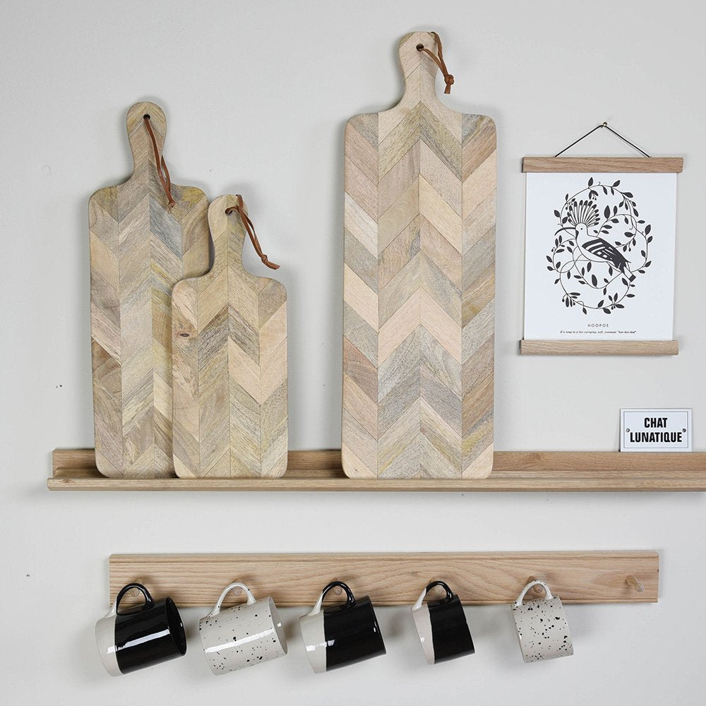 Premium Mango Wood Herringbone Cutting Board - Durable Kitchen Chopping Block for Meat, Vegetables & Cheese - Perfect for Home Cooking, BBQ & Gift Giving