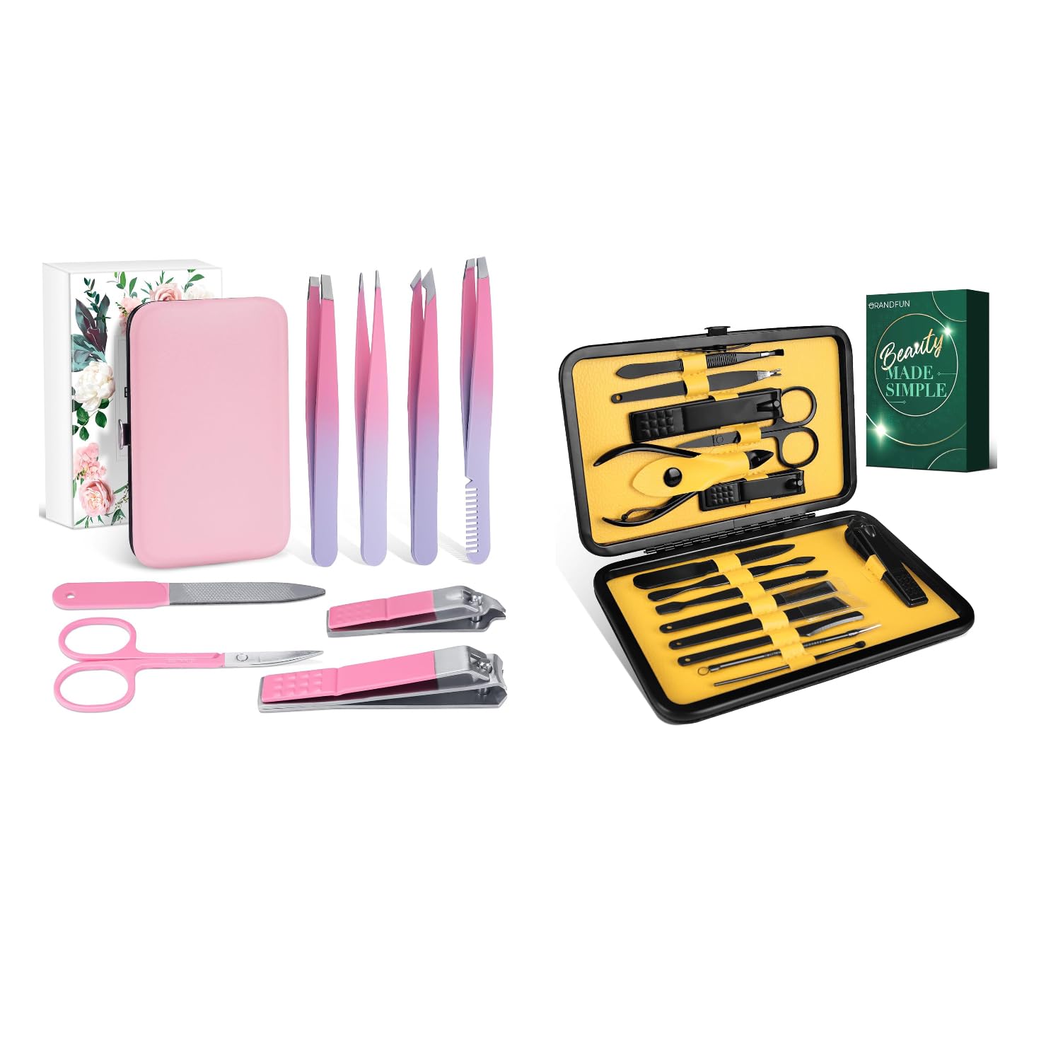Premium Stainless Steel Tweezers & Nail Clippers Set - Professional Manicure Kit for Women & Men | Perfect Christmas Birthday Gift Idea for Adults | Home, Travel & Salon Use