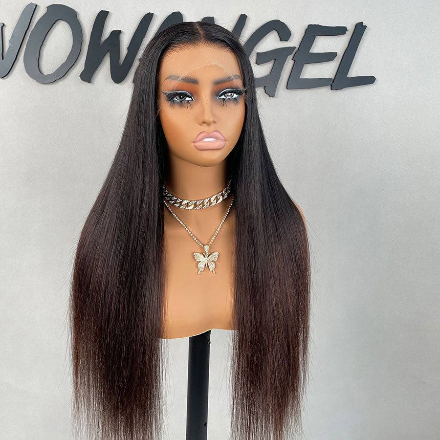 WOWANGEL Ombre Silky Straight 13x6 Skinlike Real HD Lace Front Wig - Natural Looking Human Hair Wig for Daily Wear & Special Occasions