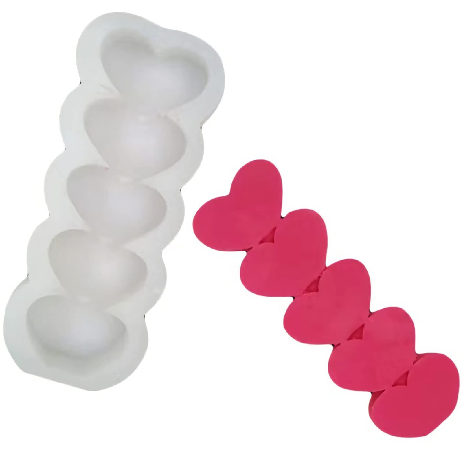 UXIYI 5-Piece Heart Shape Candle Mold Set - Clear Cylinder Candle Molds for DIY Handmade Scented Candles - Perfect for Wedding Decor, Romantic Dinners & Home Crafting Projects