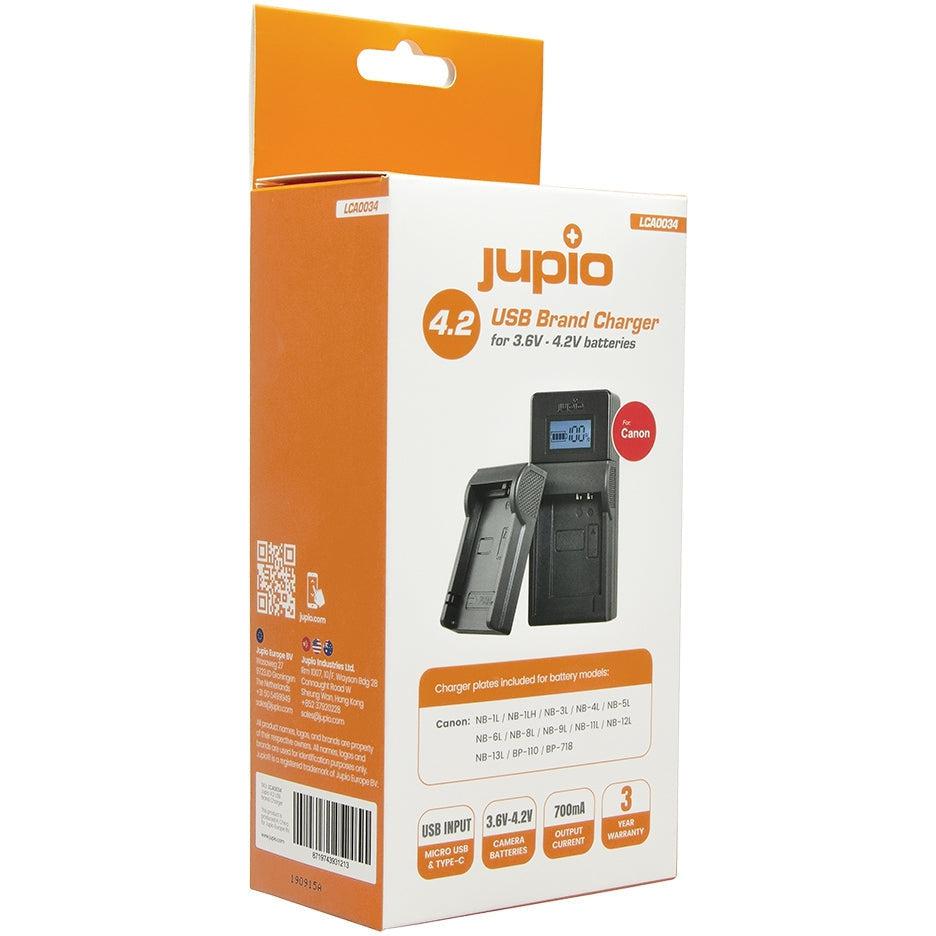 Jupio USB Charger for Canon 3.7V & 4.2V Batteries - Fast Charging Power Adapter for Canon Cameras, Perfect for Travel Photography and Professional Shoots