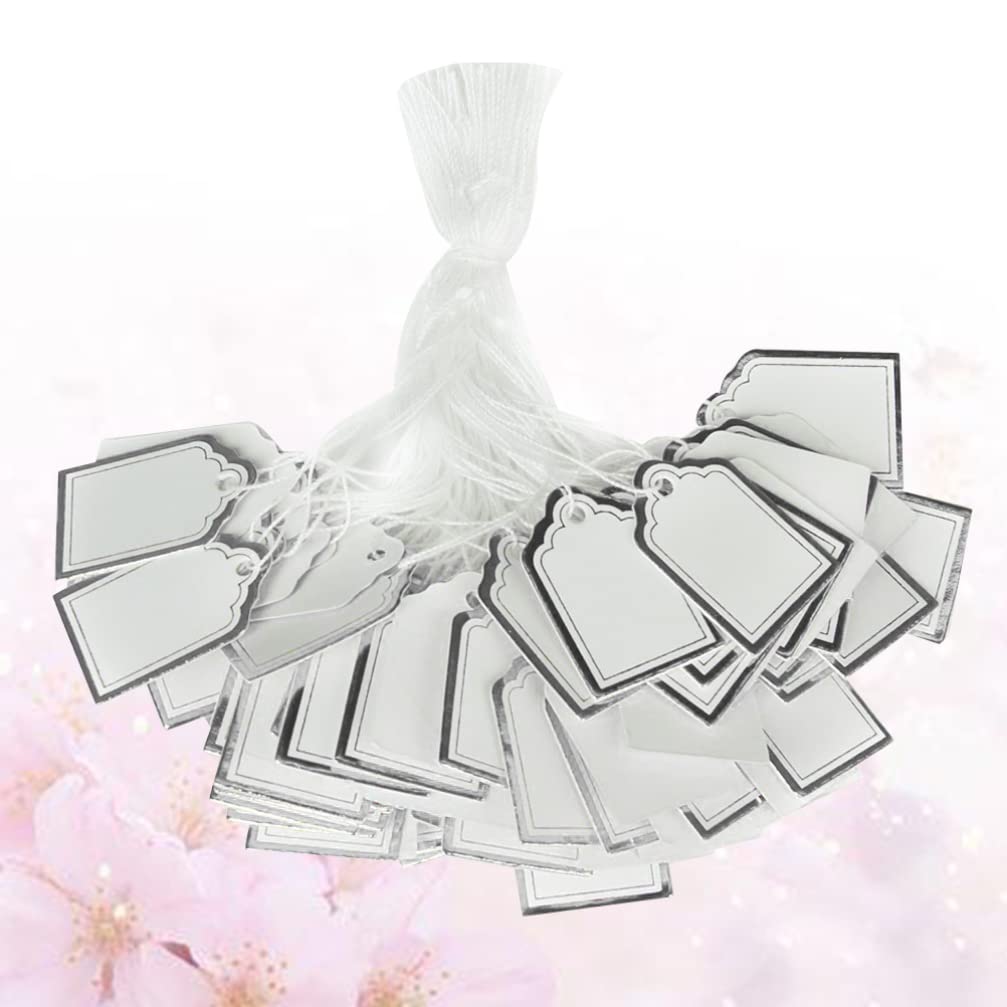 500pcs MAGICLULU White Jewelry Tags with Lanyard - Square Hanging Labels for Earrings, Rings & Clothing - Perfect for Wedding Jewelry & Product Labeling