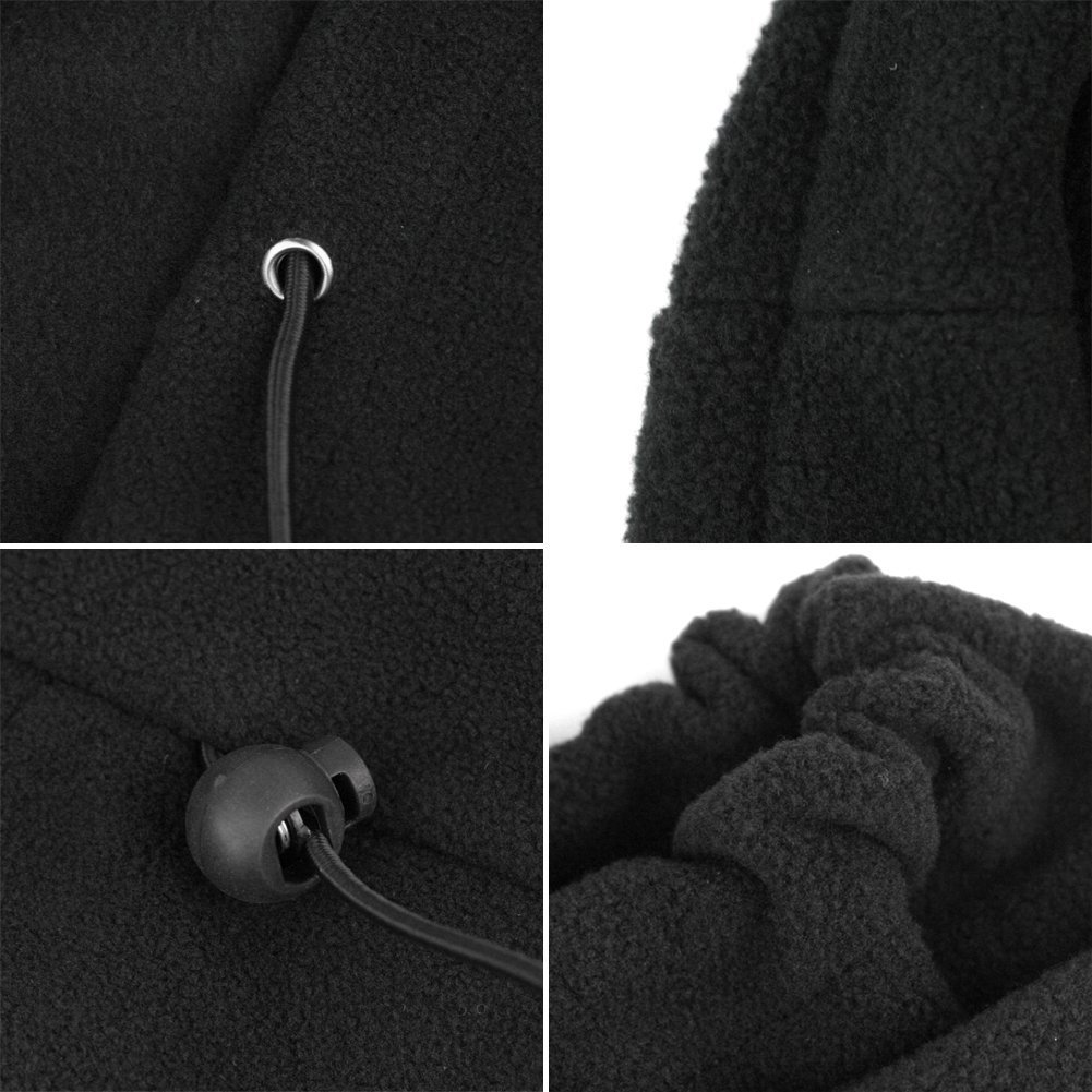Kids Fleece Balaclava - Black, One Size Fits Most - Warm Winter Face Mask for Outdoor Activities, Skiing, Snowboarding & Cold Weather Protection