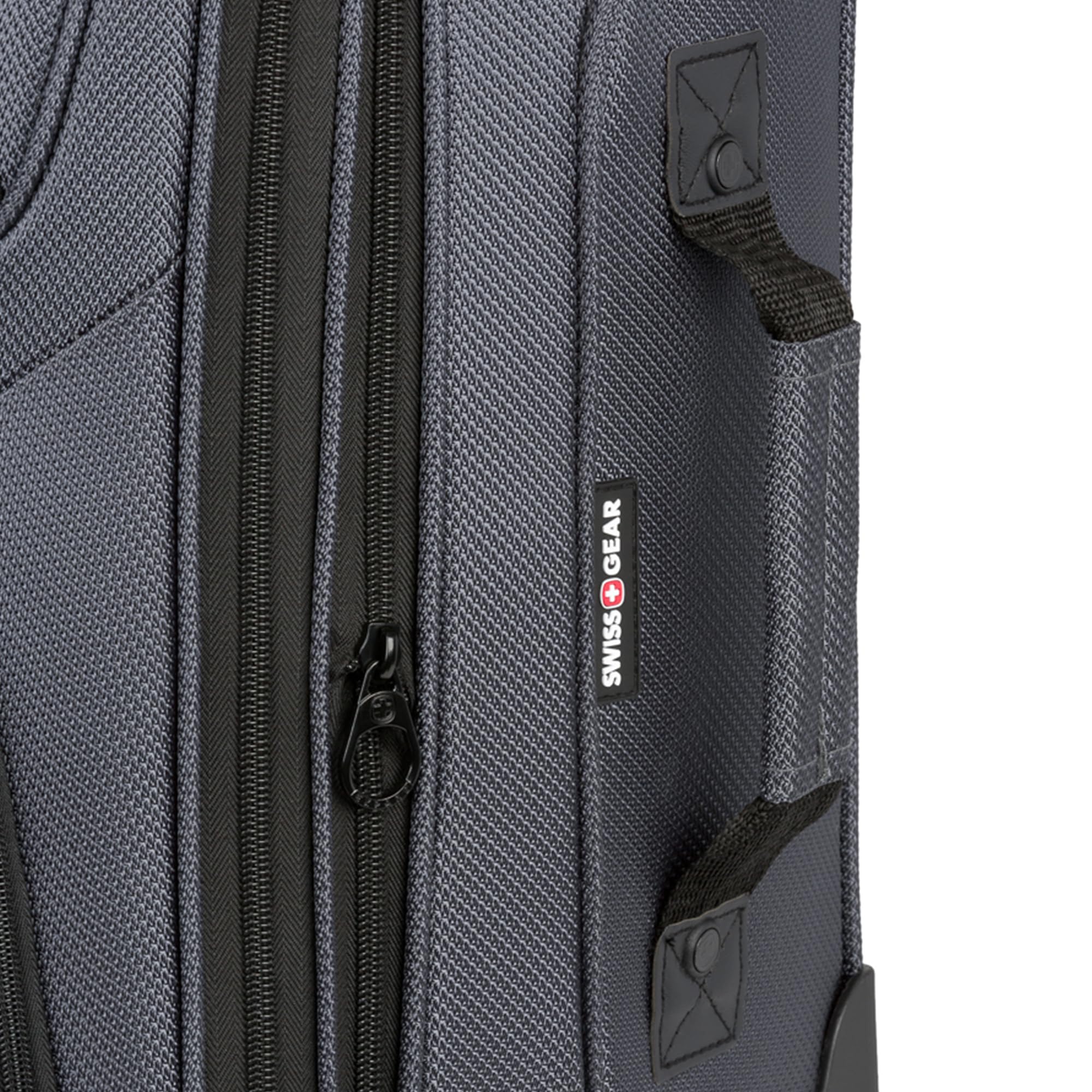 SwissGear Sion Softside Expandable Carry-On Luggage 21 Inch - Lightweight Durable Hardshell Suitcase with Spinner Wheels, TSA Lock & USB Port (Dark Grey) - Perfect for Air Travel, Business Trips & Weekend Getaways