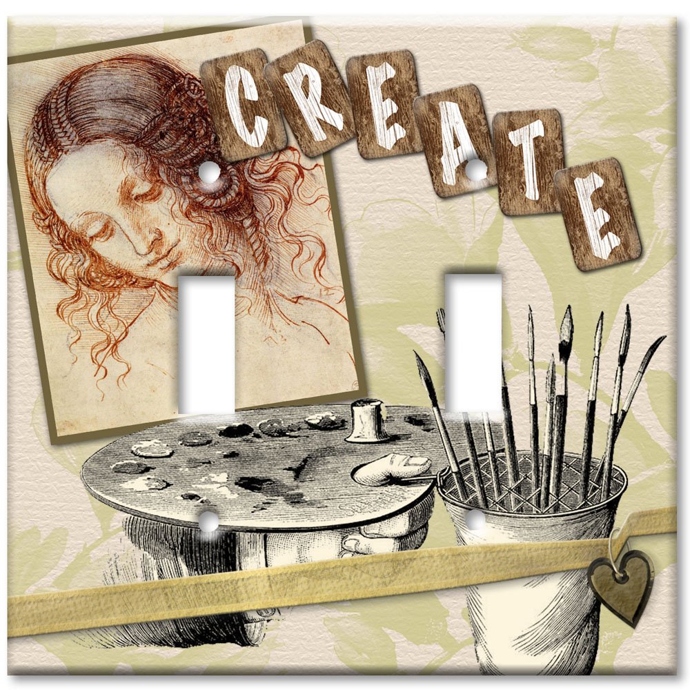 Decorative Metal Wall Plate - Double Gang Toggle Art Plates - Handcrafted in USA - Perfect for Home & Office Decor, Living Room, Bedroom, and Kitchen Wall Switch Covers