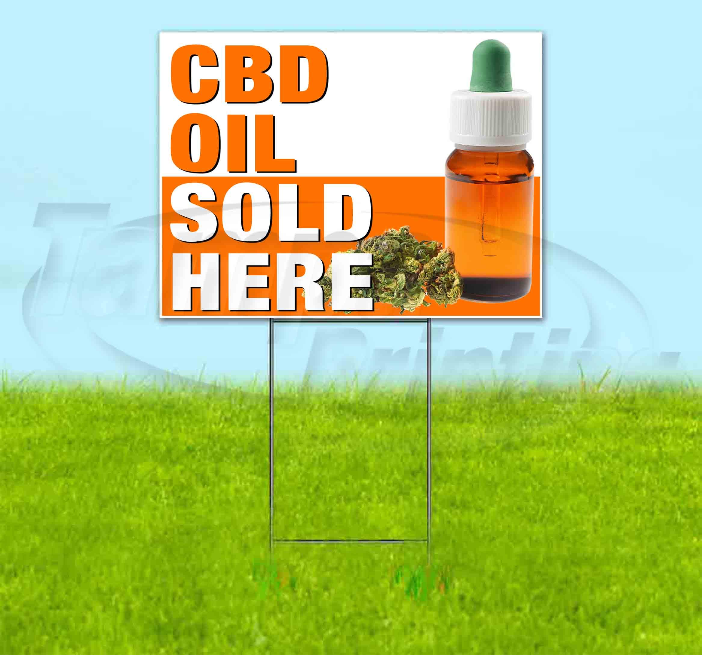 Premium CBD Oil Advertising Yard Sign - 18