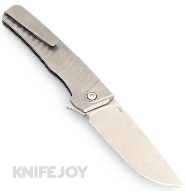 MachineWise Sonora Button Lock Folding Knife - S35VN Steel Blade with Diamond Textured Titanium Handles & Bronze Bolster - EDC, Outdoor, Camping, Hunting, Survival Gear