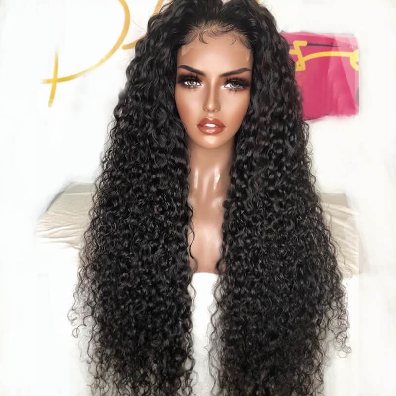 Eullair Stunning Wet Look Water Wave HD Lace Front Wig - Natural Black Human Hair Wig for Women | Low Maintenance, Heat Resistant Synthetic Wig for Daily Wear & Cosplay
