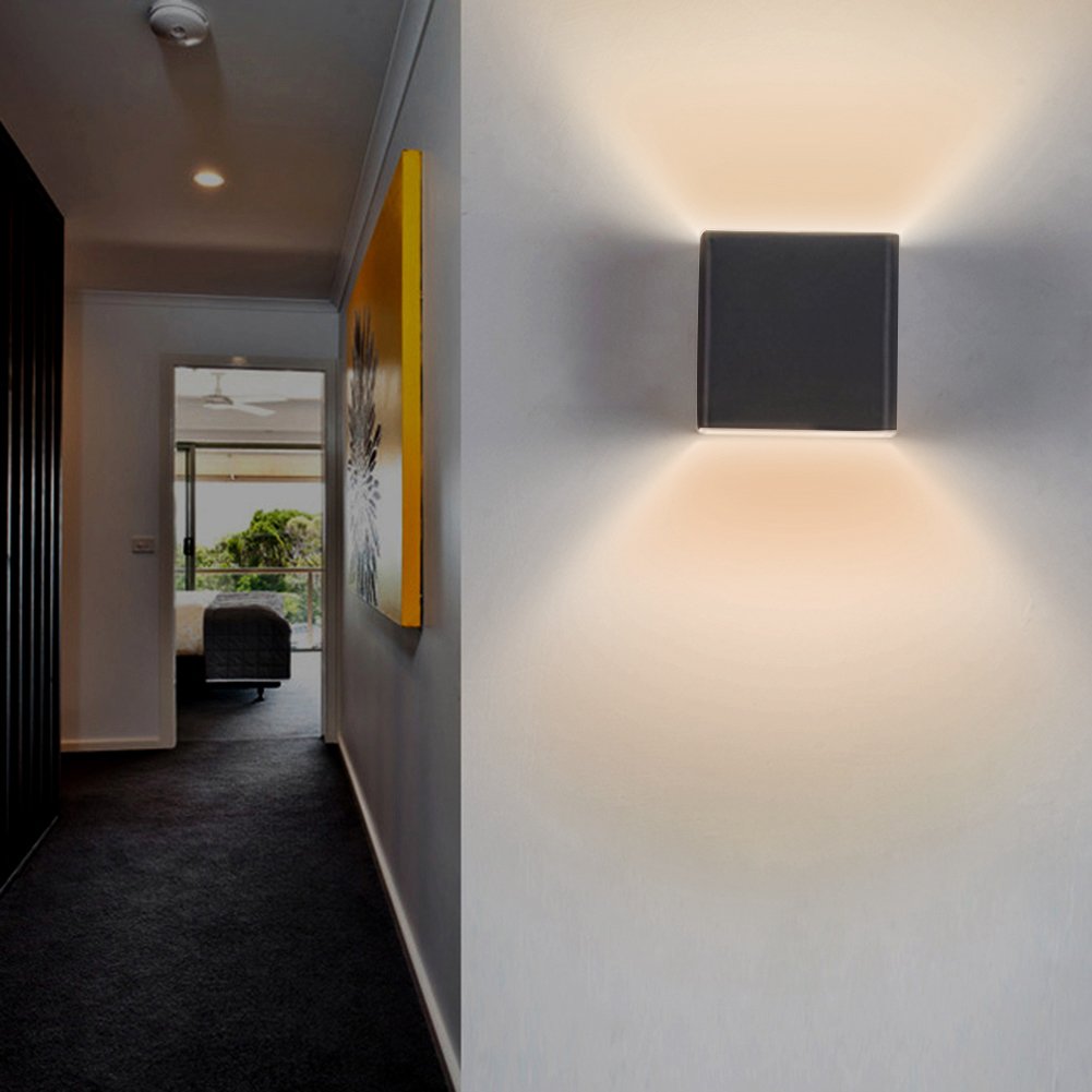 Modern 5W LED Wall Sconce - Black Up/Down Wall Light with Warm White Glow for Bedroom, Hallway & Corridor Lighting | Indoor Wall Mounted Lamp for Cozy Ambience & Energy Saving Home Decor