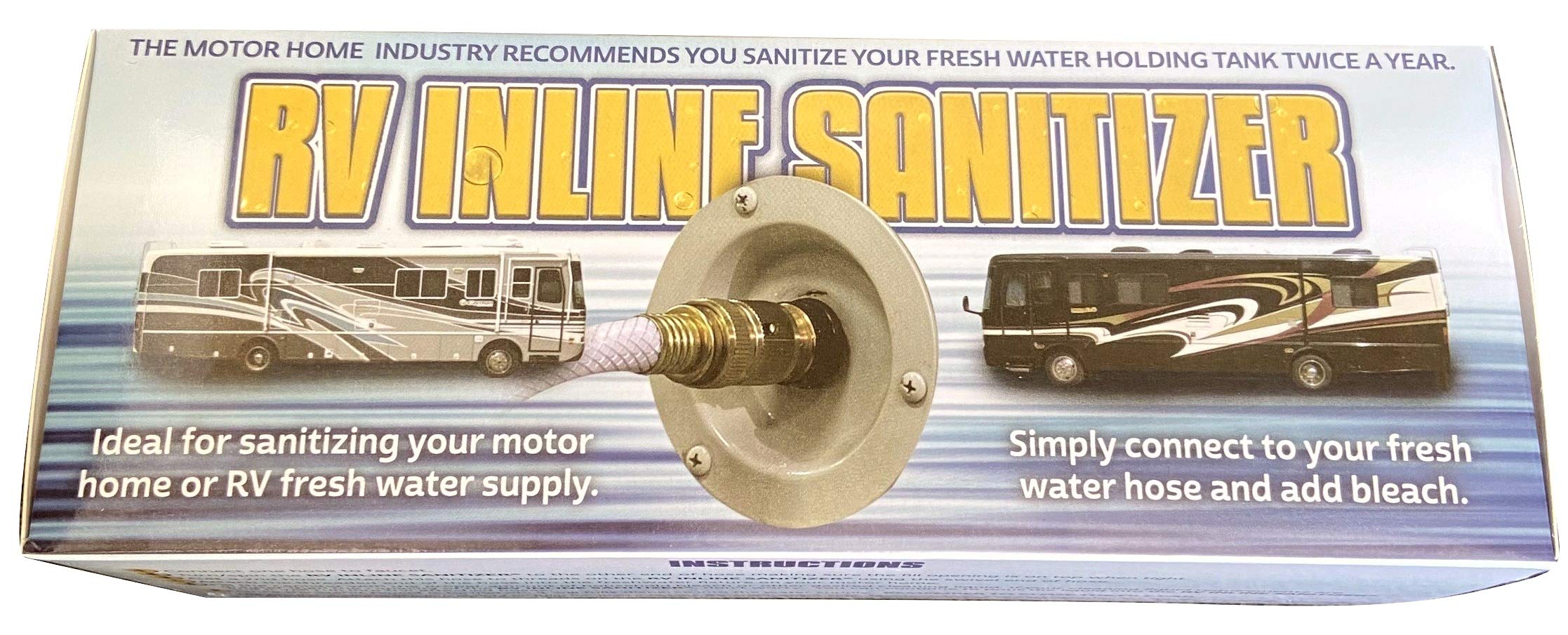 RV Fresh Water Tank Disinfectant Kit - No Mess, No Moving Parts, Easy Hose Connection with Bleach for Safe & Clean Water | Perfect for RV Camping, Travel & Outdoor Adventures