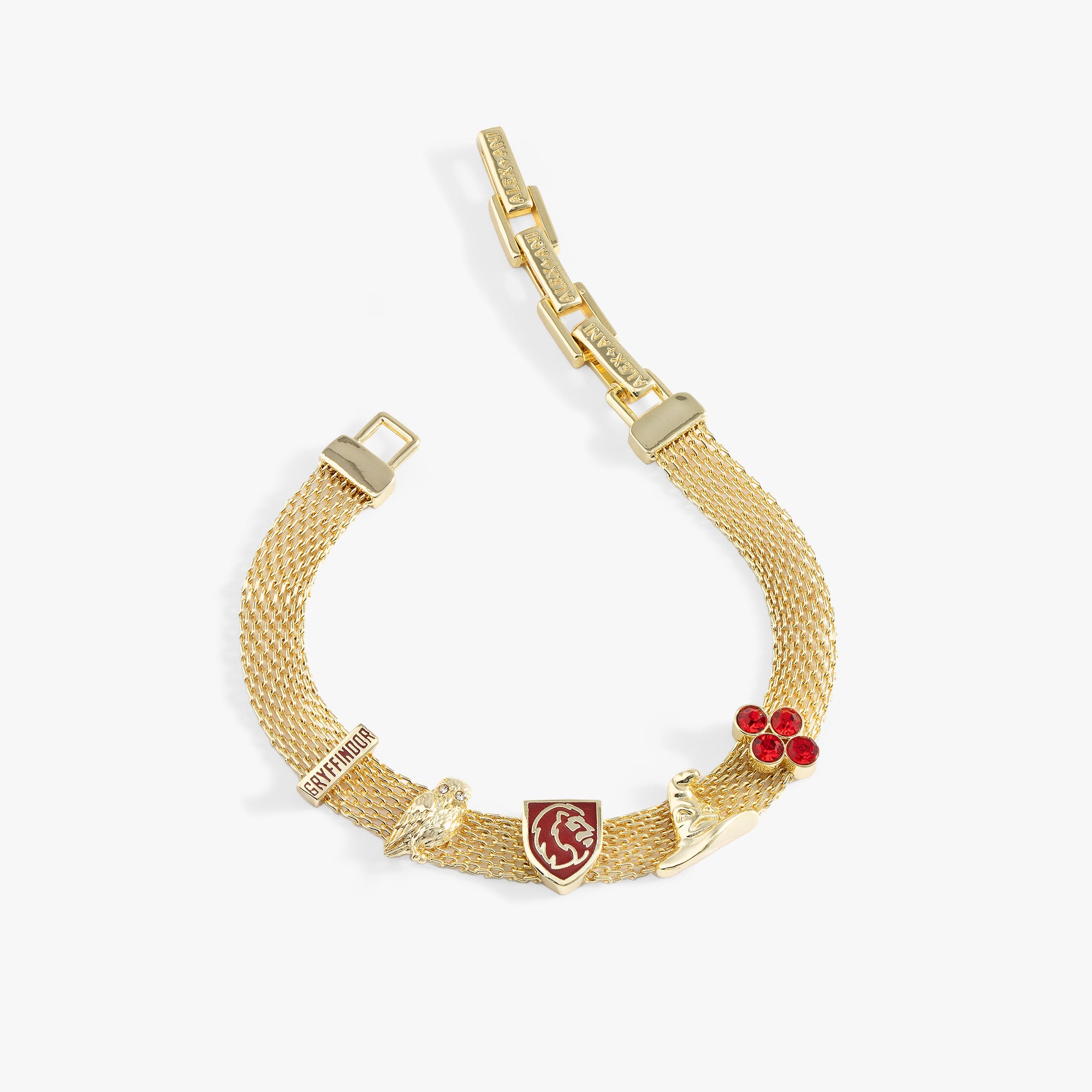 Harry Potter™ Gryffindor Mesh Charm Bracelet - Official Hogwarts House Jewelry for Women & Men - Perfect for Cosplay, Halloween & Wizarding World Fans