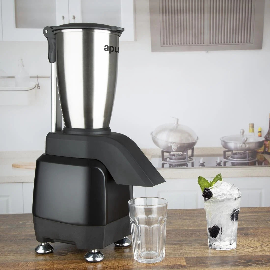Apuro Electric Ice Crusher Machine - Stainless Steel Shaved Ice Maker for Slushies, Cocktails & Smoothies - Perfect for Home Bars, Parties & Restaurants