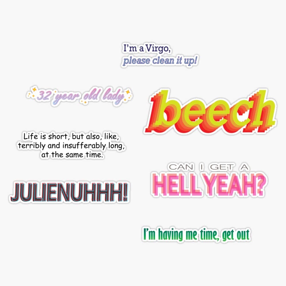 Jenna Marbles Quote Pack - 5 Inch Vinyl Bumper Sticker Decal - Perfect for Cars, Laptops & Water Bottles - Funny Car Accessories & Gift Ideas