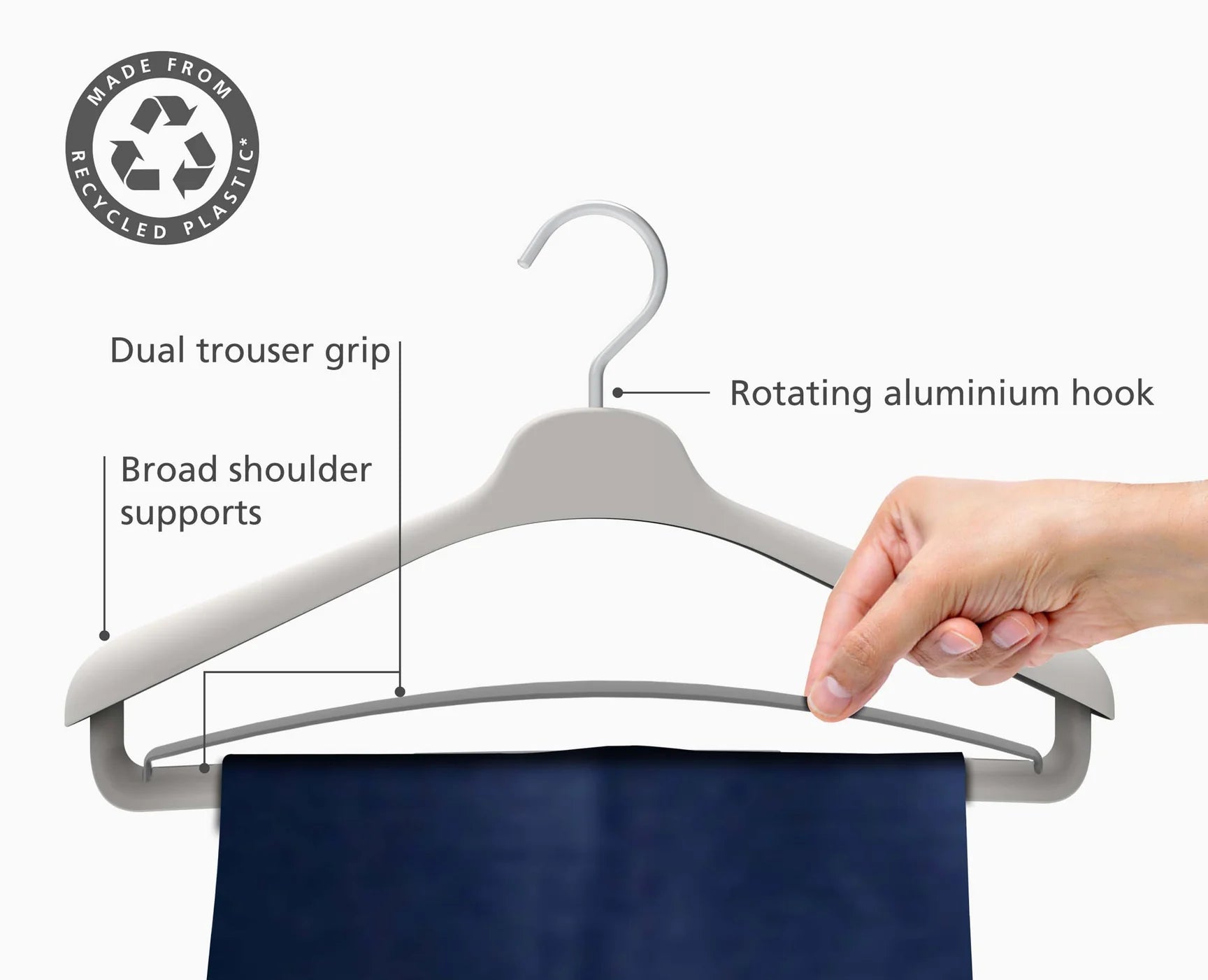 Orderly™ Set of 2 Premium Ecru Suit & Coat Hangers - Wooden Closet Organizers for Jackets, Blazers & Formal Wear - Perfect for Home, Office & Travel Wardrobe Organization